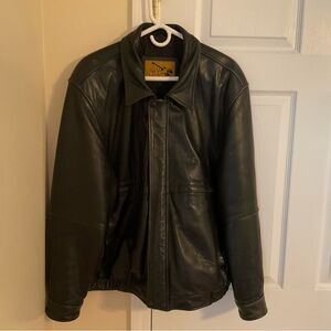 Vintage Heavy Leather Black Gibson Guitar Jacket